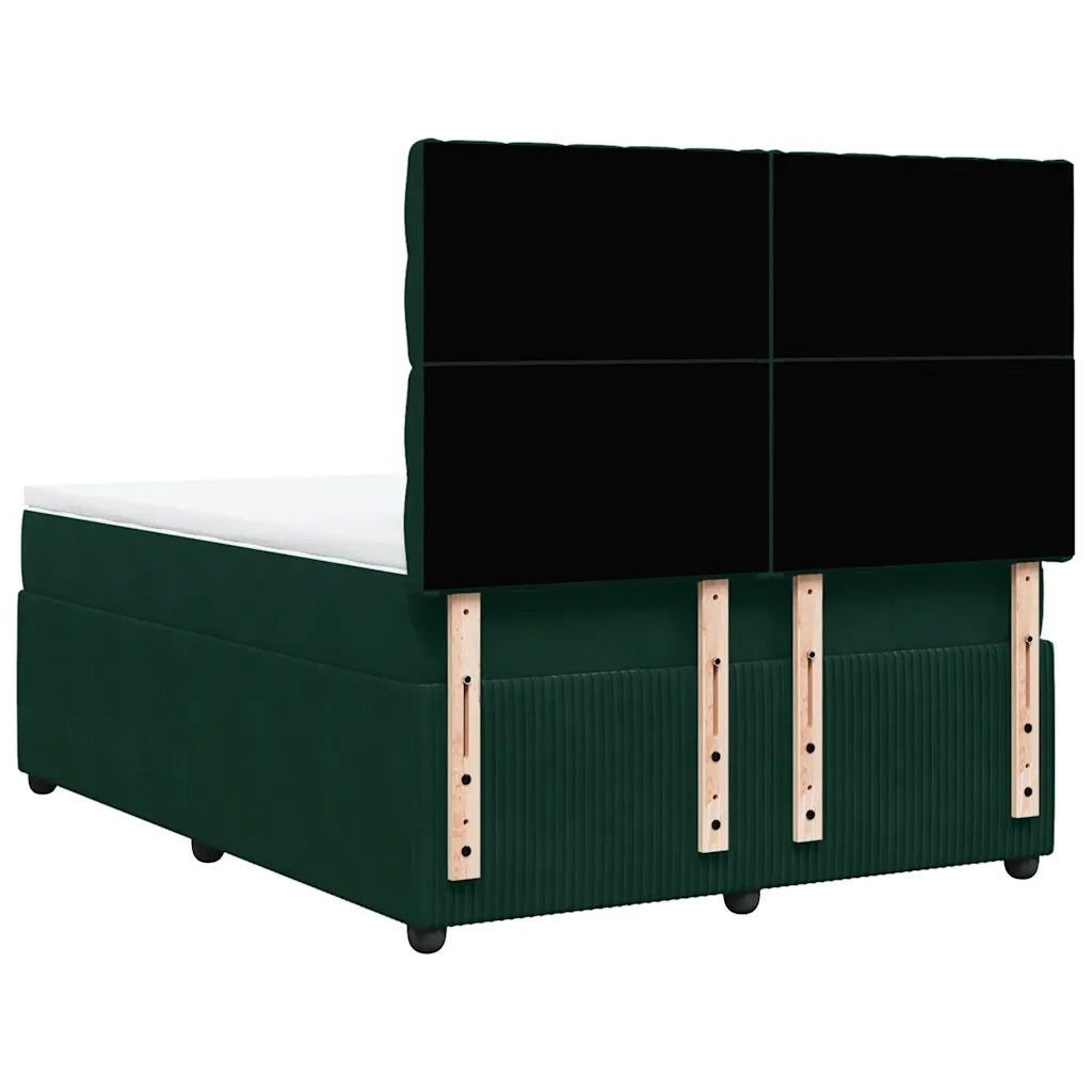 Giroletto a Molle con Materasso Verde Scuro 160x200 cm Velluto 3294691