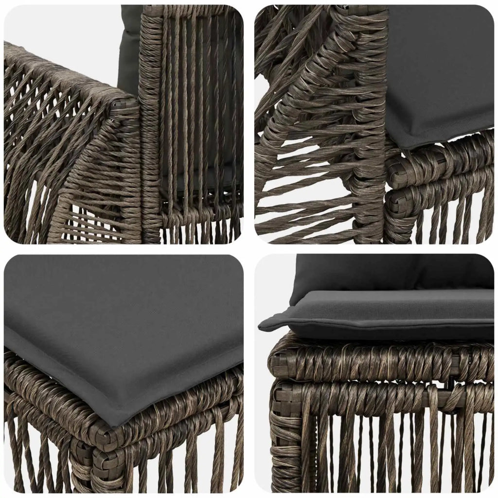 Set Divano da Giardino 9 pz Grigio e Grigio Scuro polyrattan 3435440