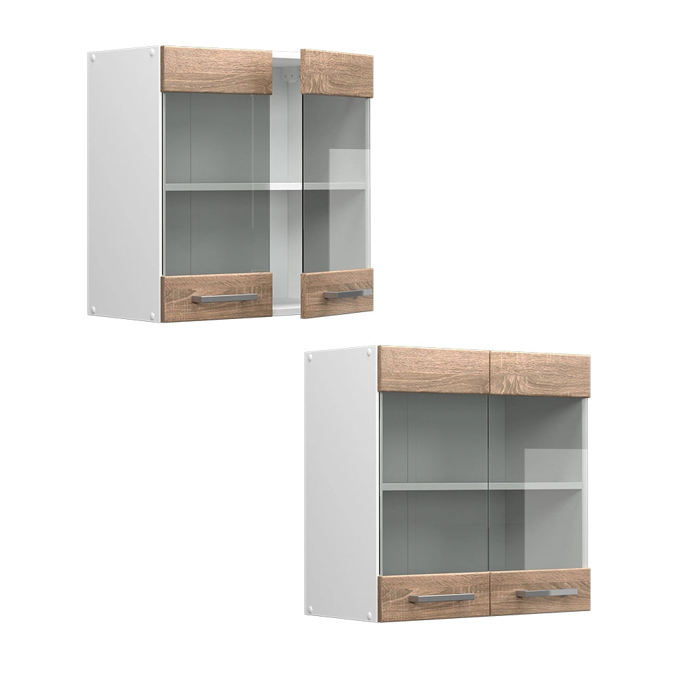 Mobile da cucina in vetro R-Line Sonoma/Bianco 60 cm Vicco