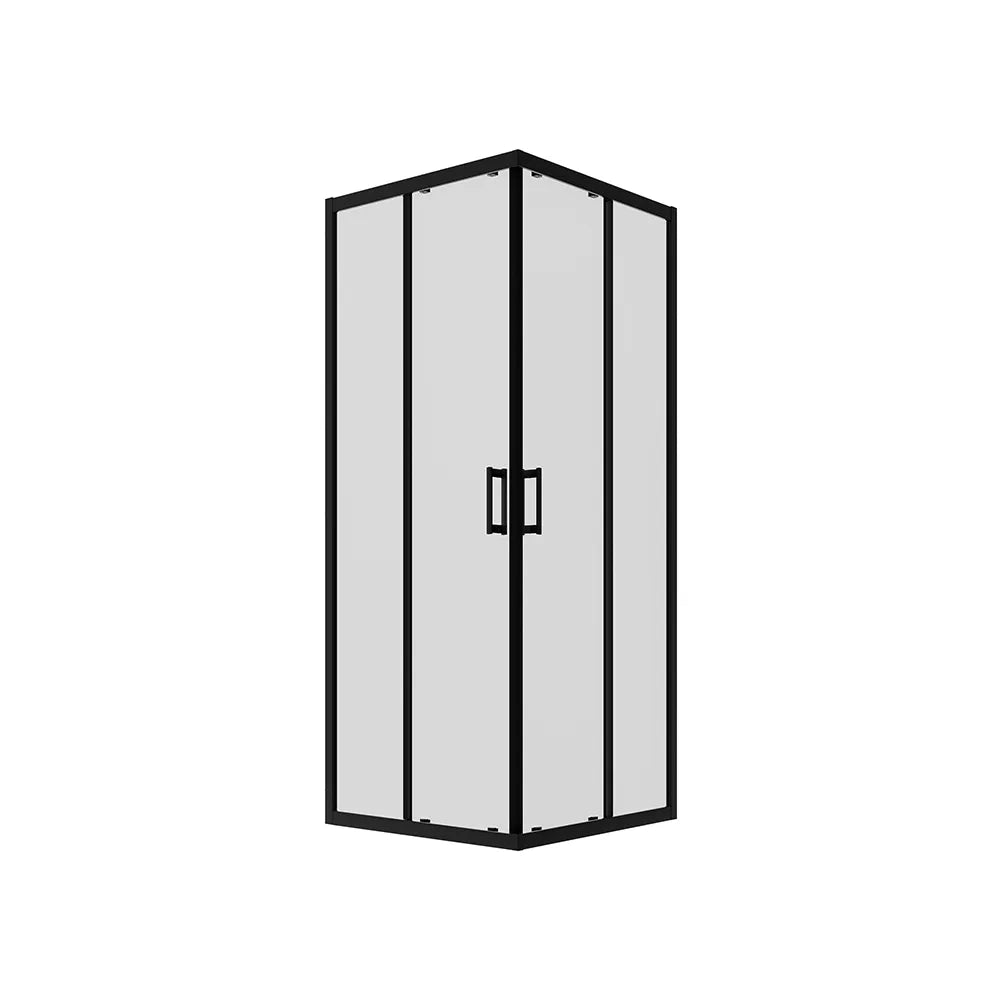 Box doccia 70x100 cm angolare doppio scorrevole profili neri vetro trasparente h190 | Java