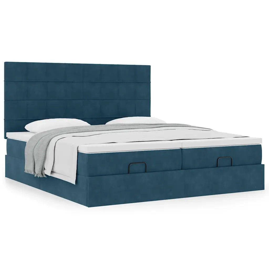 Struttura Letto Pouf con Materassi 180x200 cm Velluto 3313776