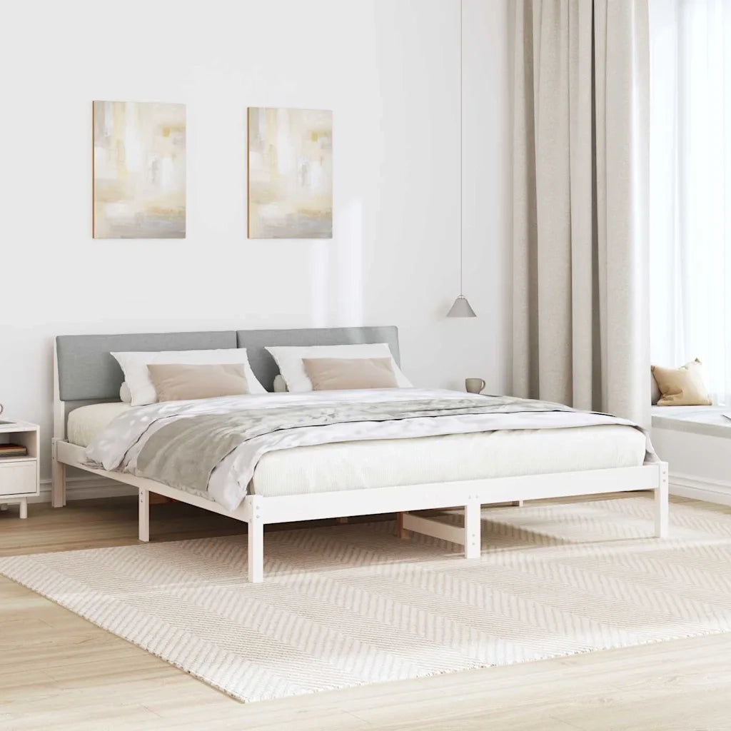 Struttura del Letto Bianco e grigio chiaro 200 x 200 cm