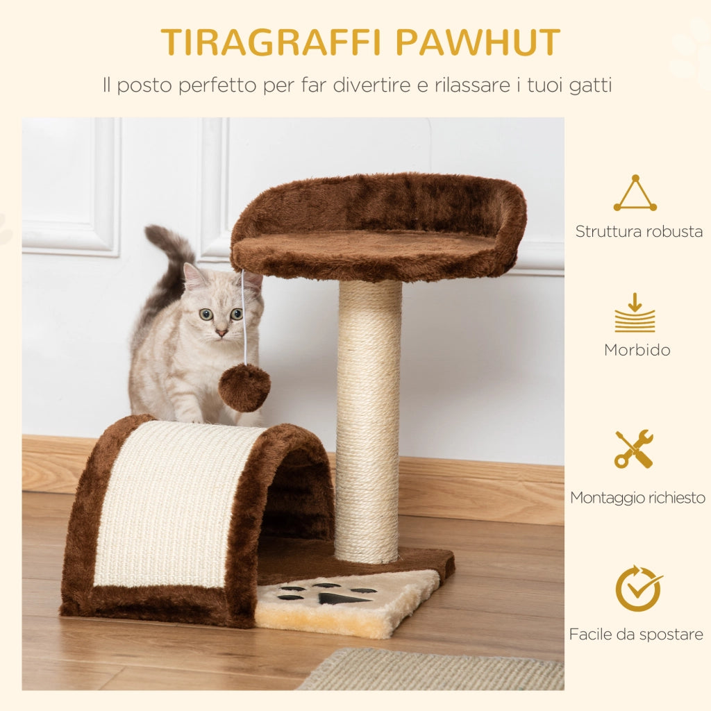 Tiragraffi Albero per Gatti ¨C Minimal ¨C Marrone 36x36x44 cm