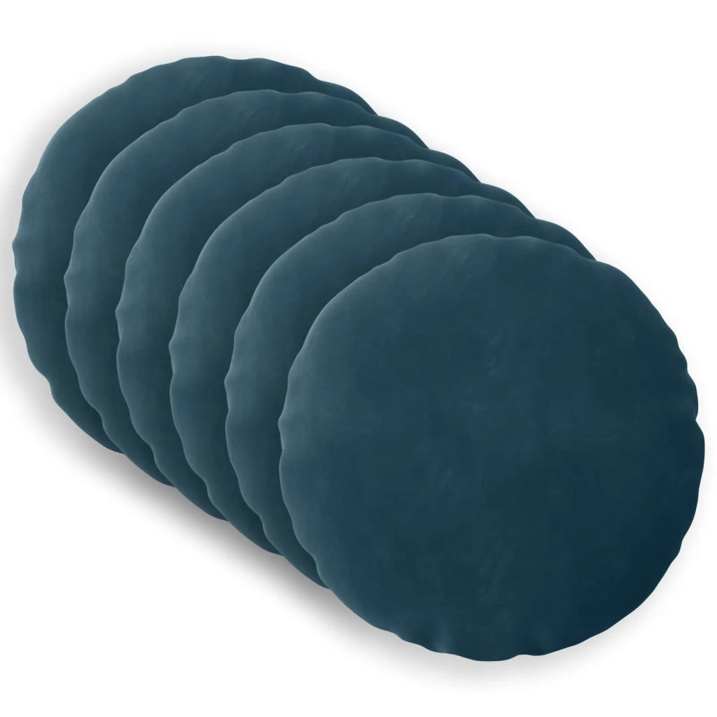 Cuscino con cuscino HEERLEN 6 pz Blu Velluto 928690