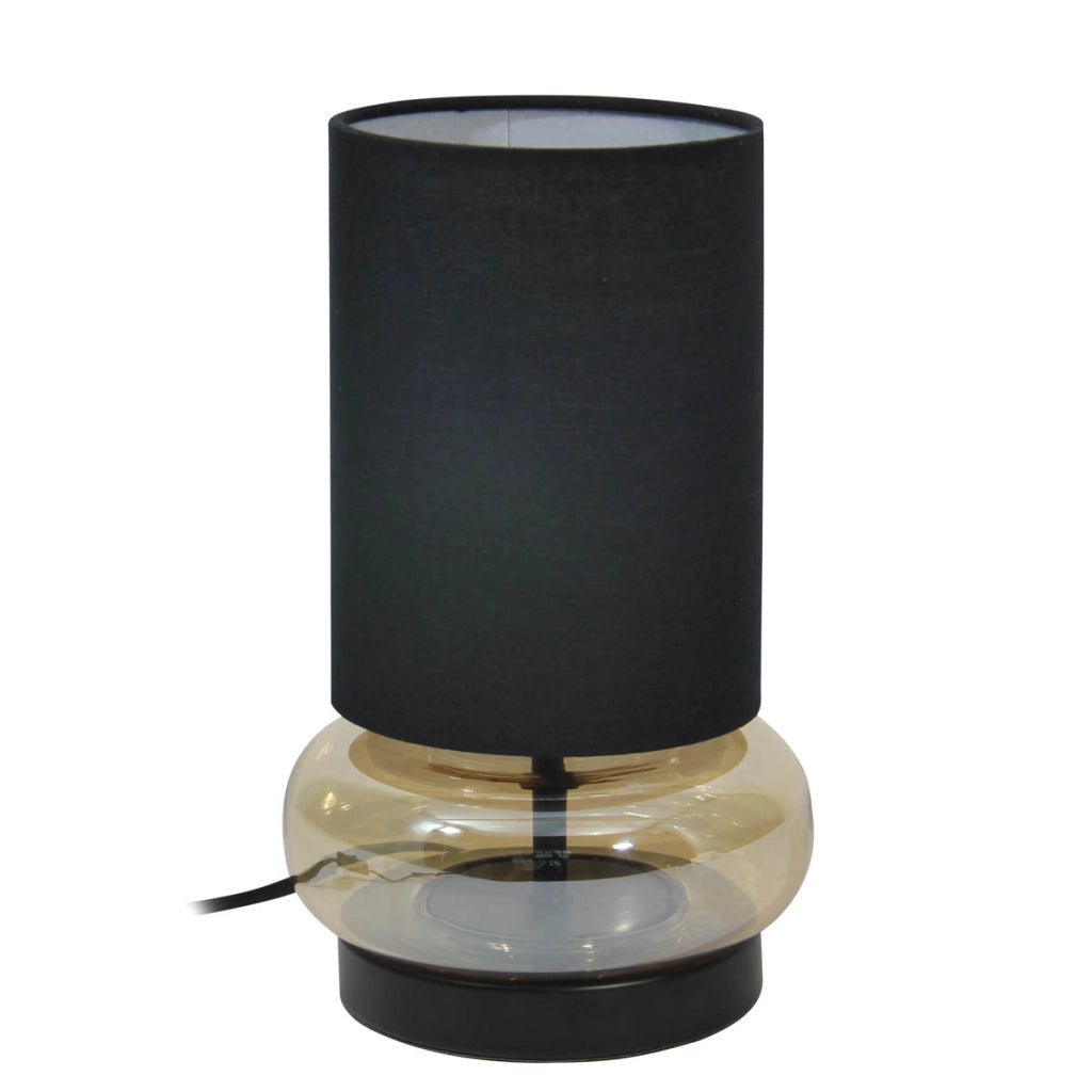 Lampada da tavolo Epiro nero ambra tessuto E27 Italux