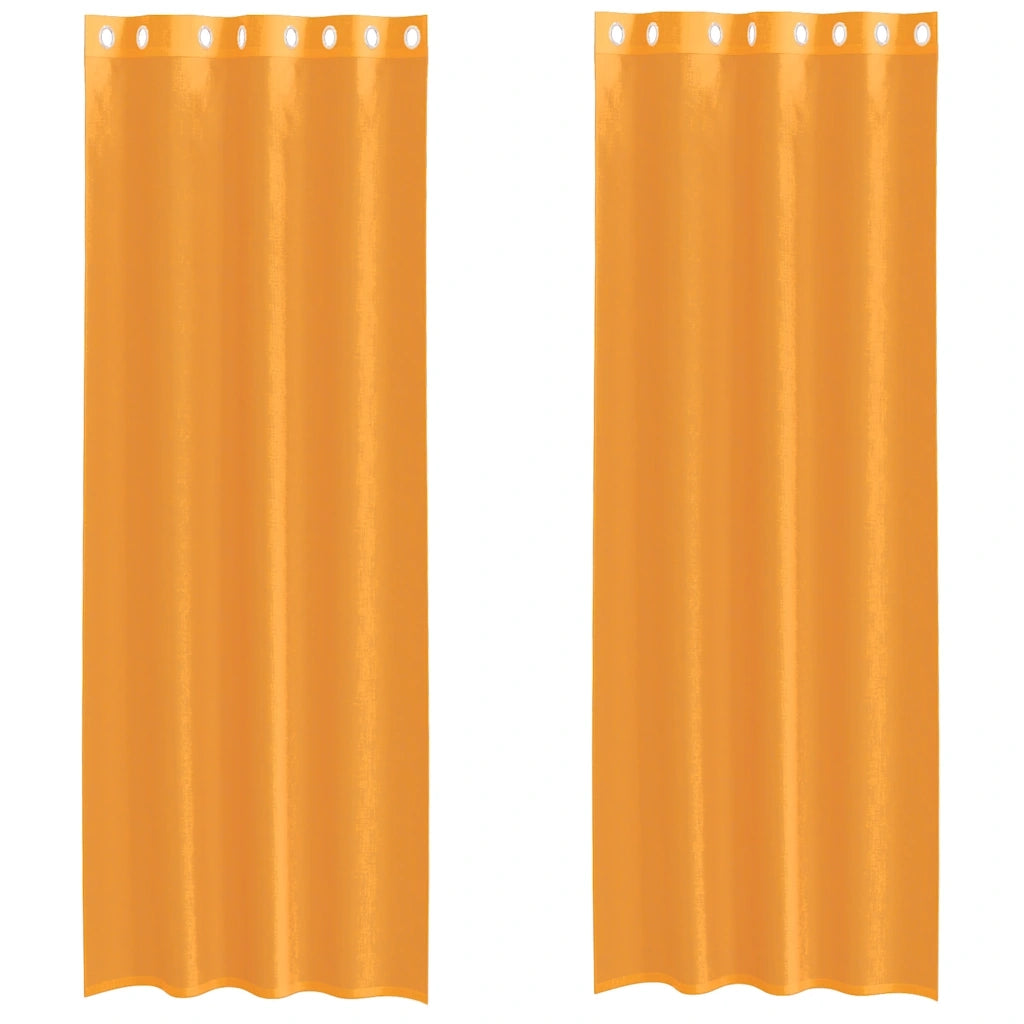Tende in Voile con Occhielli 2 pz Arancio 140x260 cm 4102093
