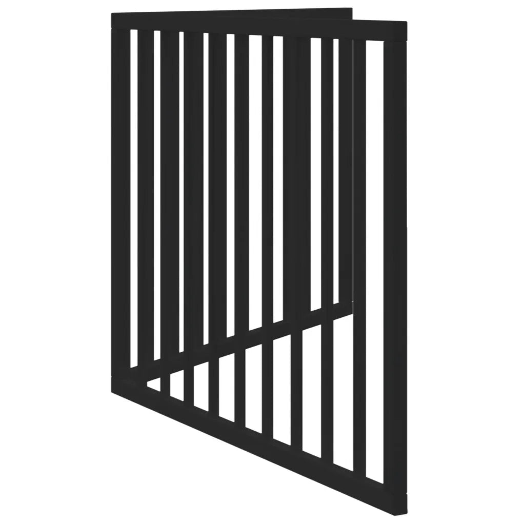Cancelletto per cani pieghevole 2 pannelli nero 160 cm in legno di pioppo 352192