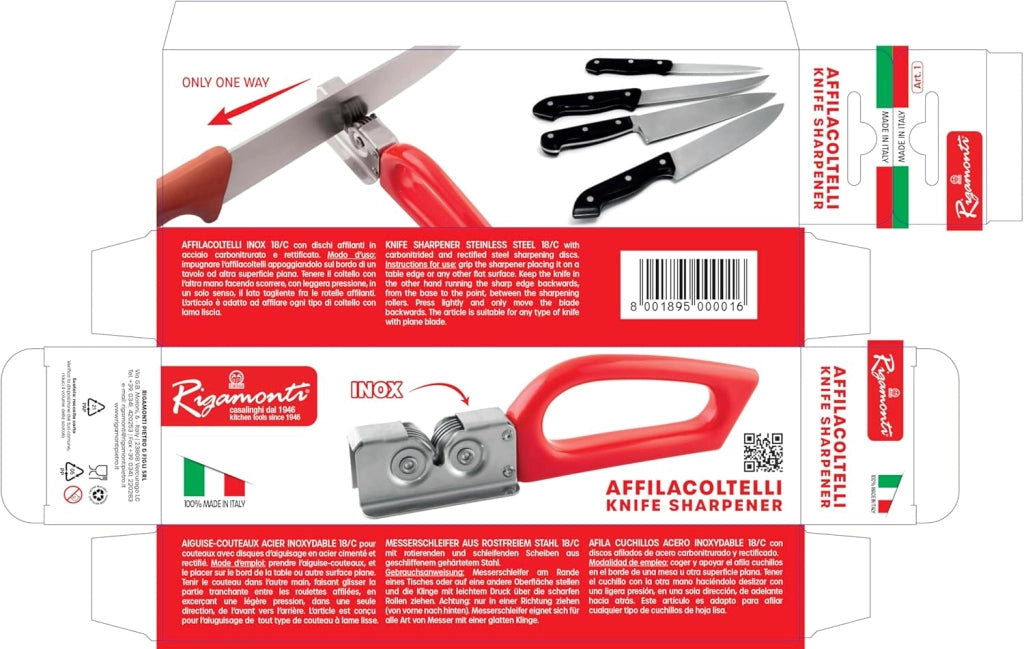 Affilacoltelli In Acciaio Inox Per uso cucina professionale manico in plastica
