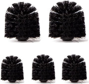 Set di pennelli per il water di 5 pezzi - Ø 8 cm - Altezza 10 cm - Filo di vite interno 12 mm - Nero - Pennello per il water