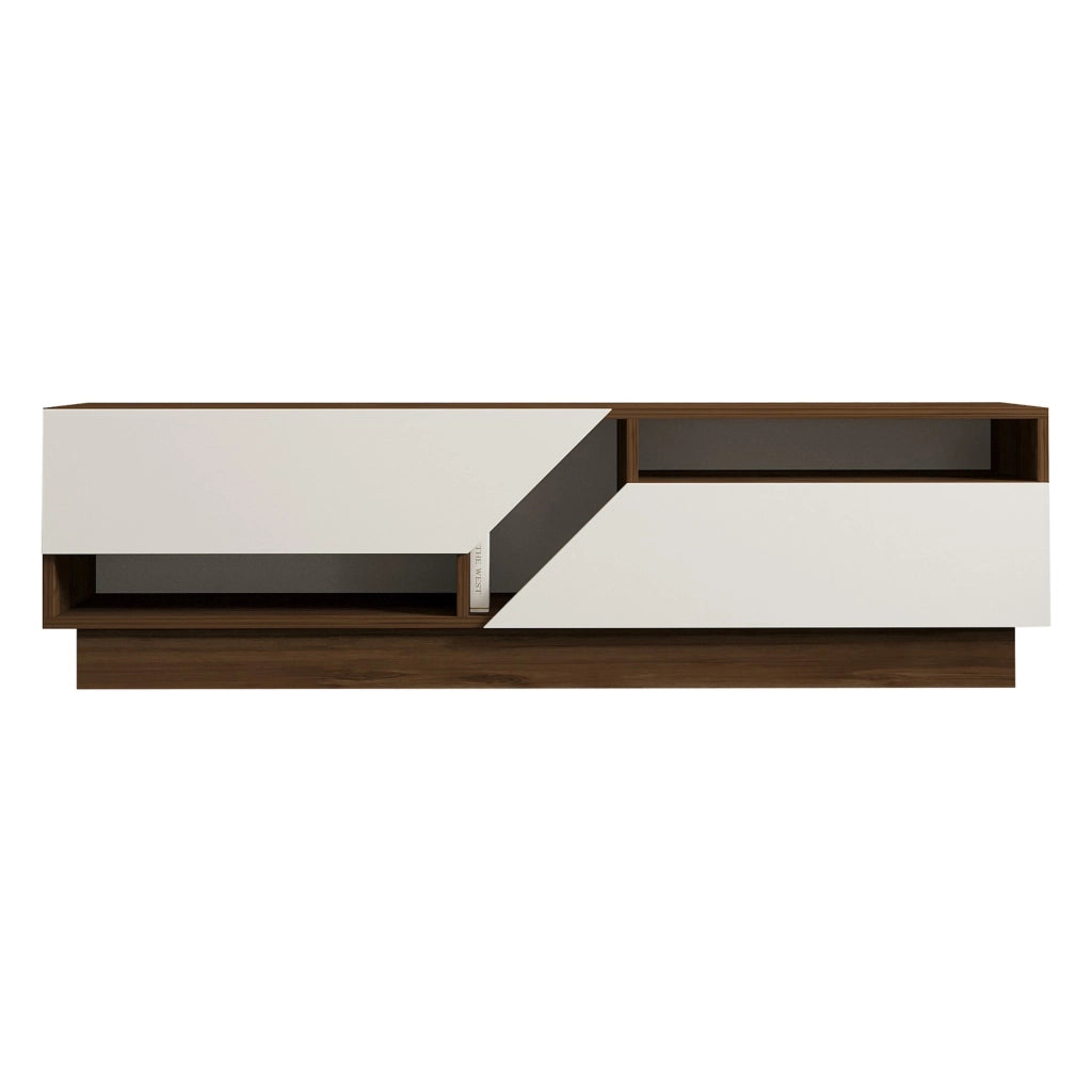 Spilinga, Mobile Porta tv 2 Ripiani, 160x40x45h cm Bianco