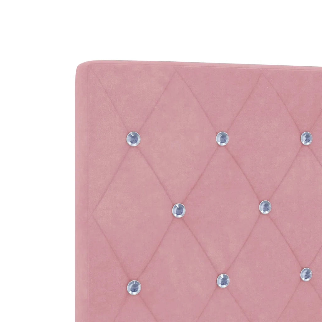 Letto a molle con testiera Rosa 160 x 200 cm Velluto 3344890