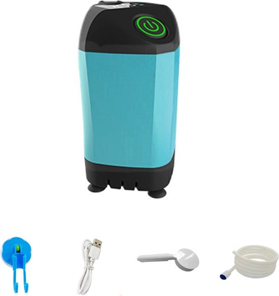 Set di doccia portatile elettrico per camping - esterno - con pompa - caricabile - blu - modello Basic