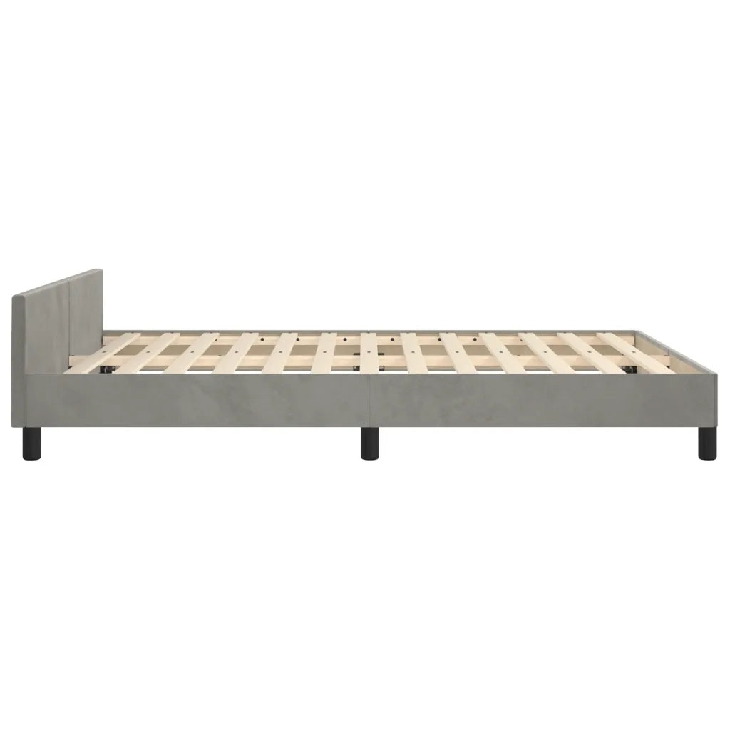 Giroletto senza Materasso-Struttura Letto Grigio Chiaro 140x190 cm Velluto 122658