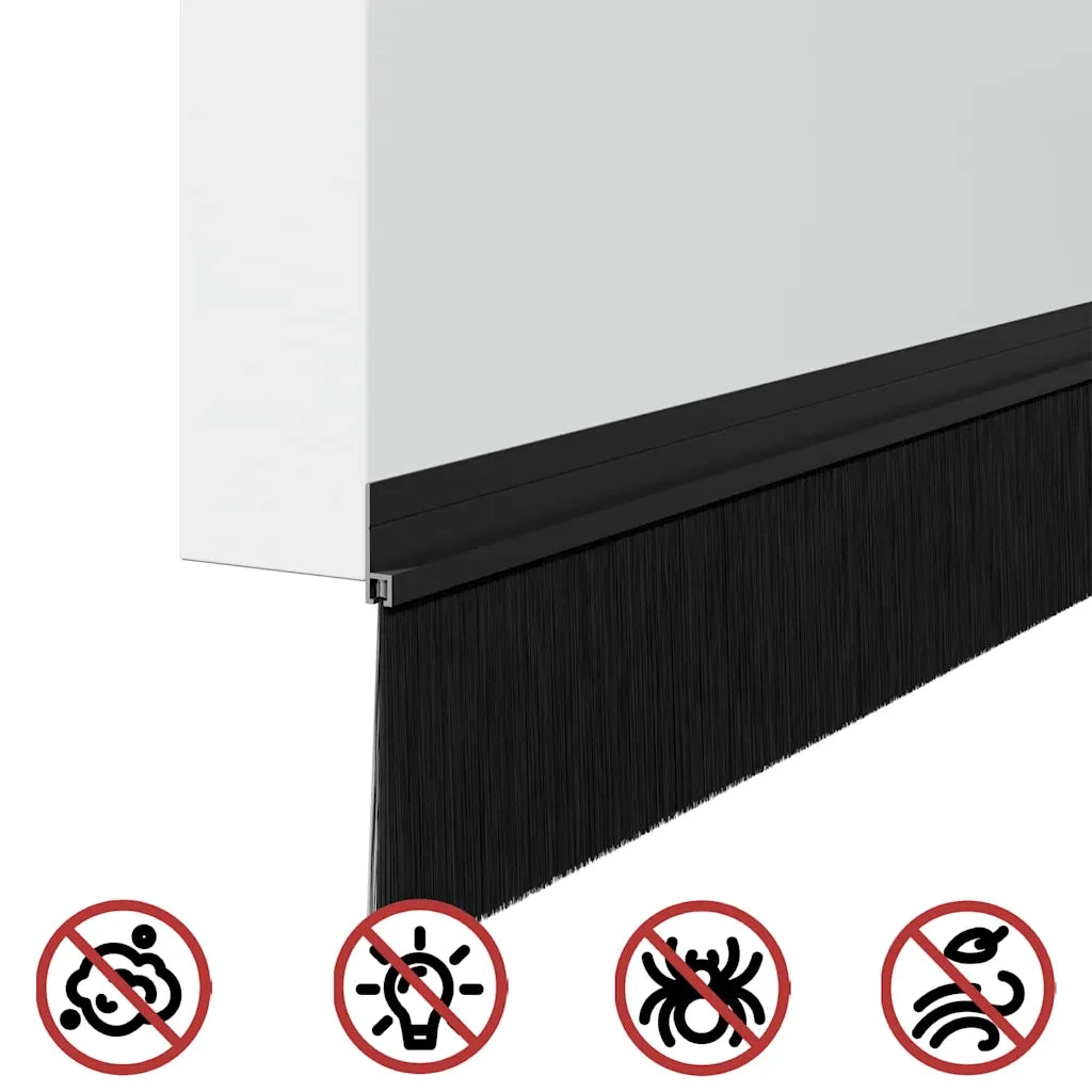 Spazzole per porte autoadesive 12 pz Nero 100 cm CFW6240843