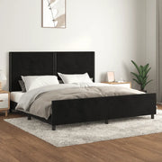 Giroletto senza Materasso Nero 200x200 cm in Velluto