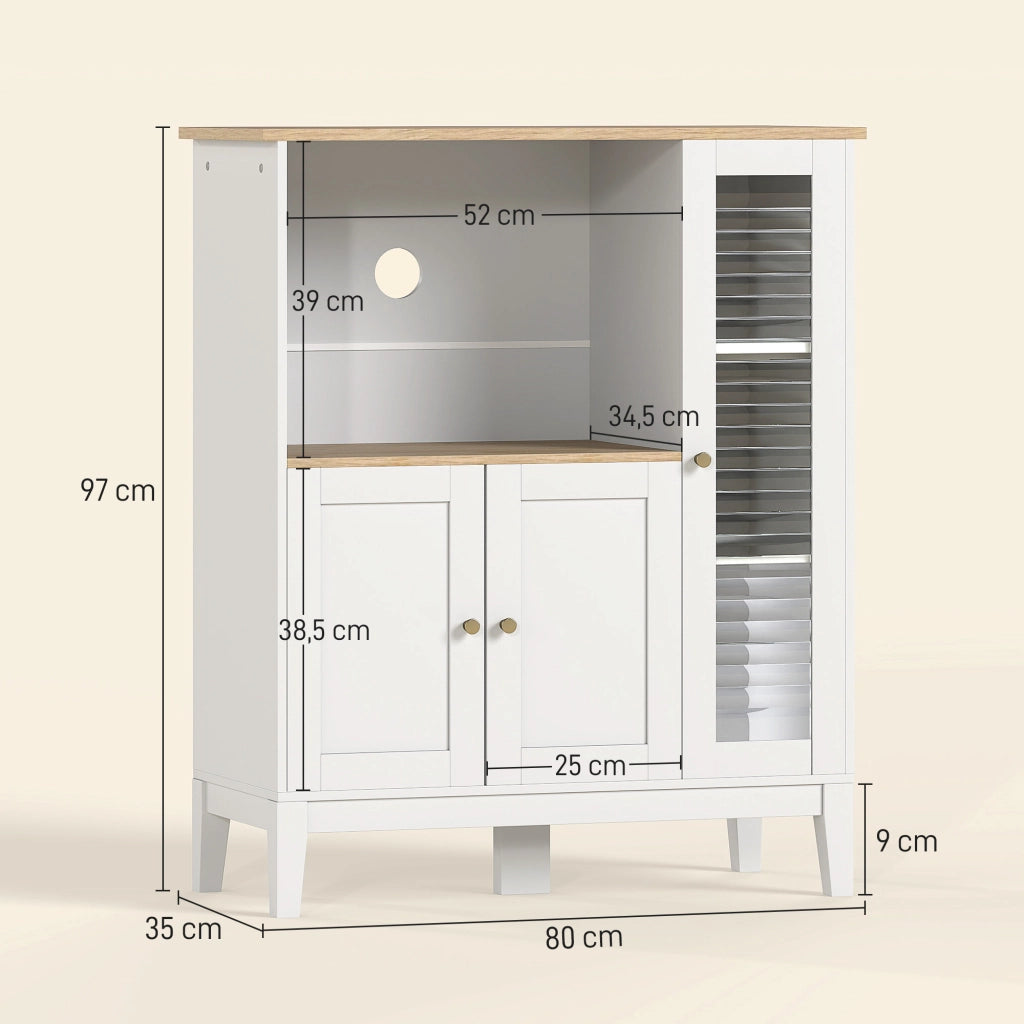 Mobile da cucina con ante e ripiani ¨C Minimal ¨C 80x35x97 cm bianco