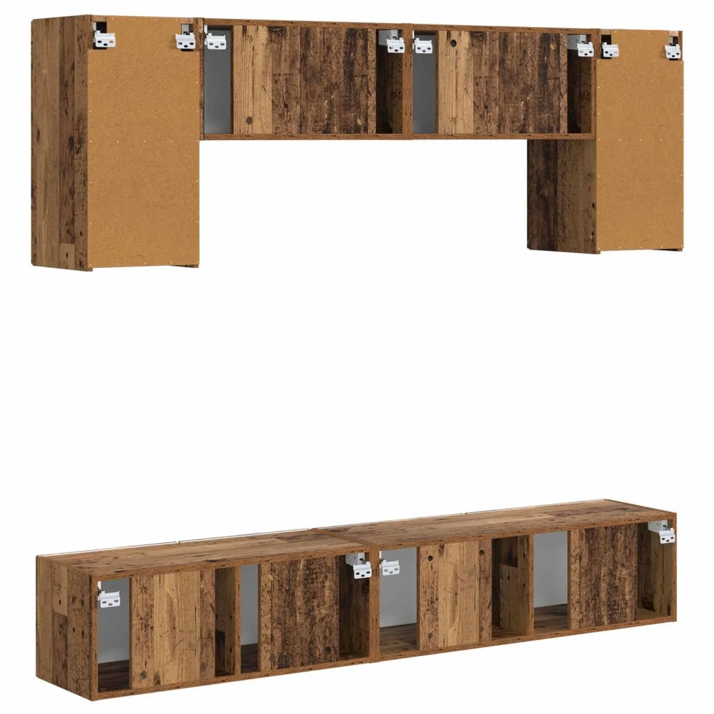 Set mobile TV 4 pcs Legno vecchio Legno multistrato 3409085
