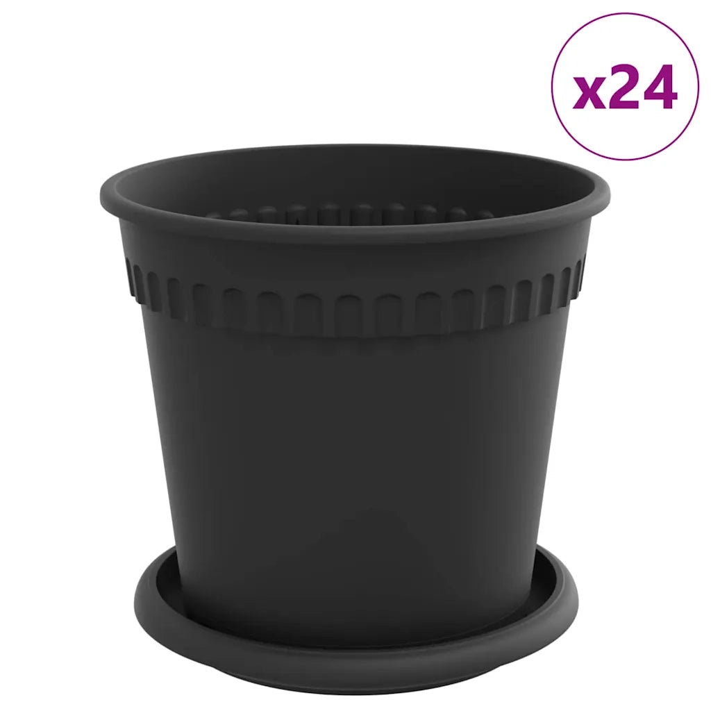 Vasi per Piante 24 pcs Nero Ø 17 x 14 cm Plastica 3403268