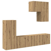 Unit¨¤ TV da Parete 5 pz | Armadietto TV | Mobile Porta TV Rovere artigianale Legno multistrato