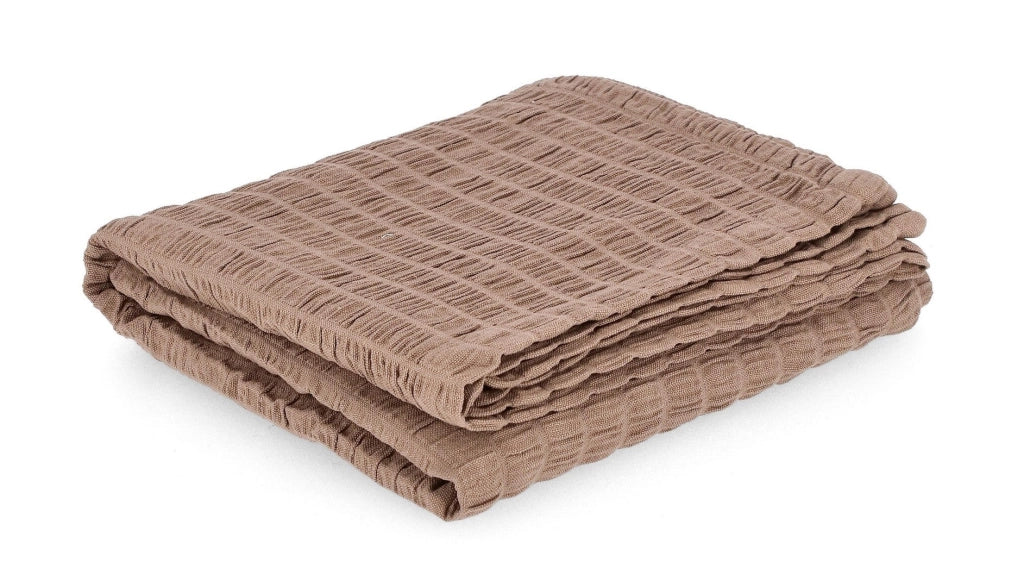 Plaid in Cotone con Frange Turchese 130x170 cm - MEI-JIE