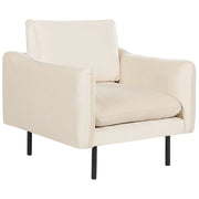 Poltrona moderna in velluto Beige chiaro con gambe nere Stile Retrò Moderno