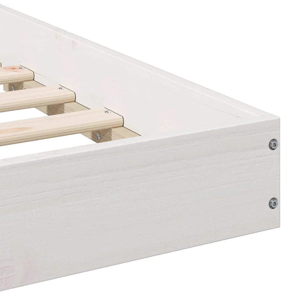 Struttura del letto-Giroletto-Rete del Letto Bianco 100 x 220 cm Pino massello 472475