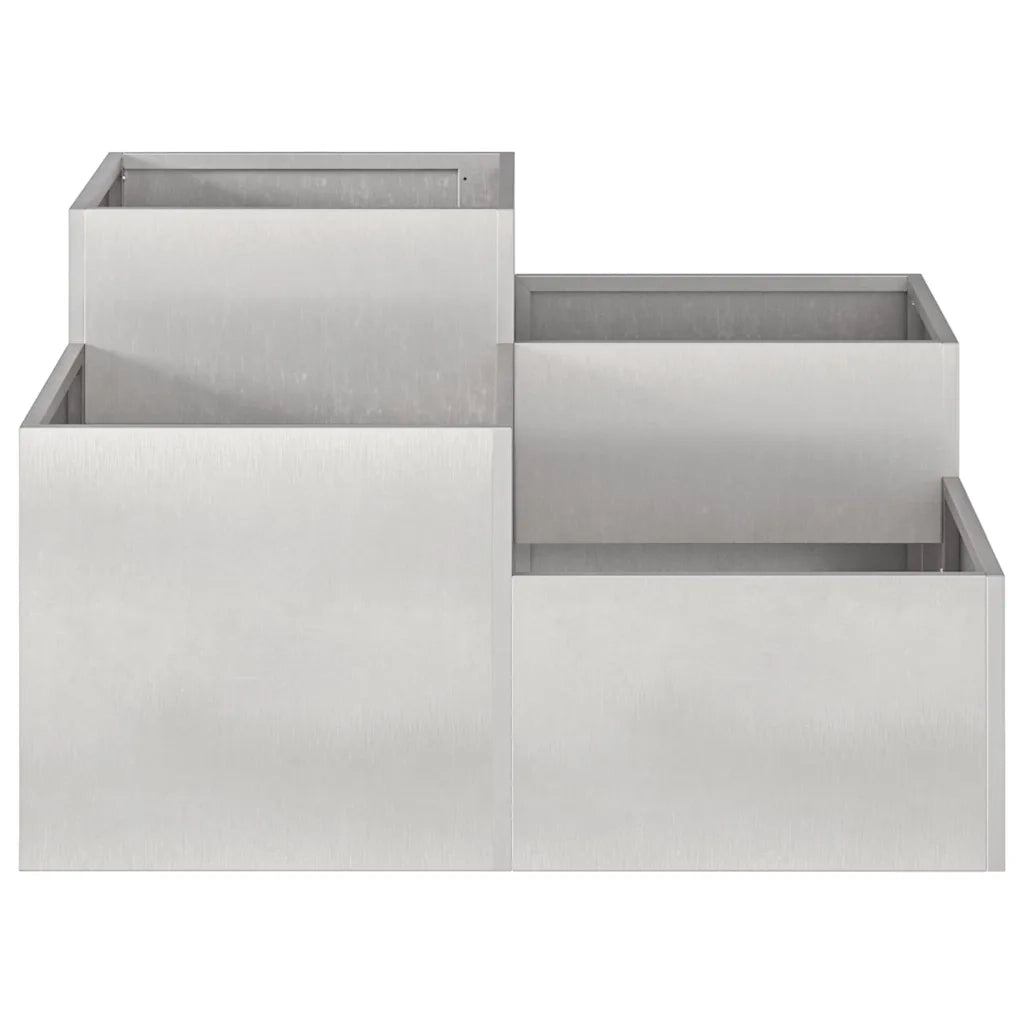 Vaso da giardino Argento 80 x 80 x 48 cm Acciaio inossidabile
