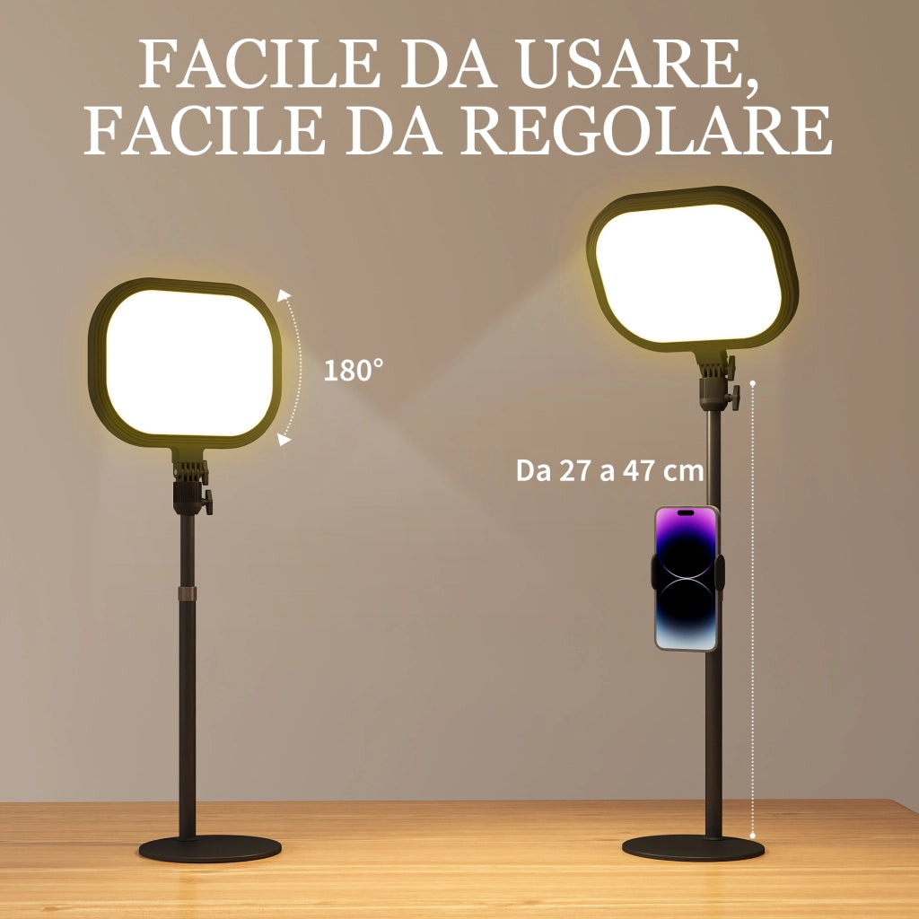 Lampada da Scrivania LED con Supporto per Telefono ¨C Minimal ¨C Nero