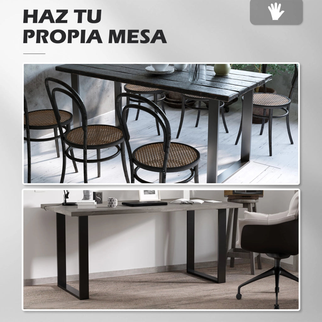 Gambe per tavolo rettangolari ¨C Xylo ¨C metallo nero 60x72 cm con viti