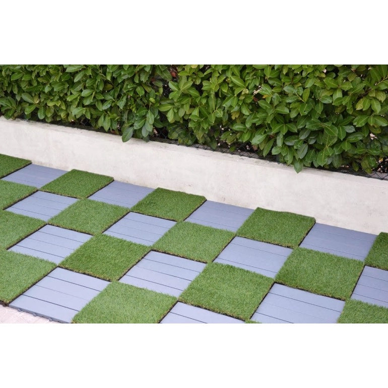 Piastrella Singola autobloccante in Plastica con Finitura ad Effetto Legno 37,7 x 18,6 cm da Interno Esterno e Giardino Colore: #866b56