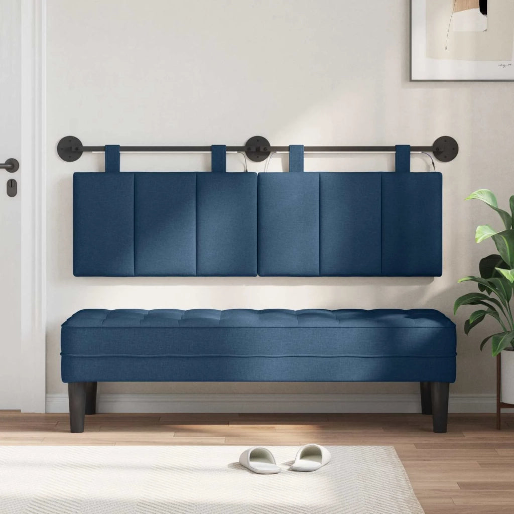 Testiera sospesa Con luce LED Blu Tessuto 3424784