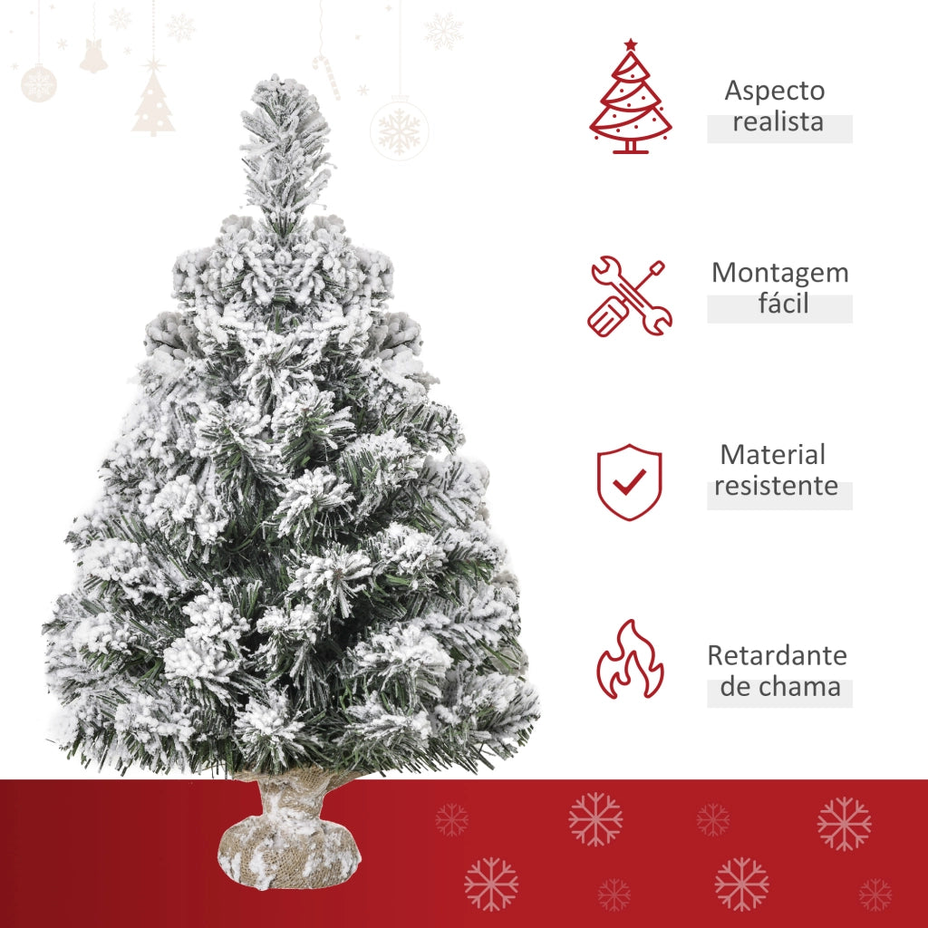 Albero di Natale Artificiale 60 cm ¨C Minimal ¨C Verde e Bianco ?32x60 cm