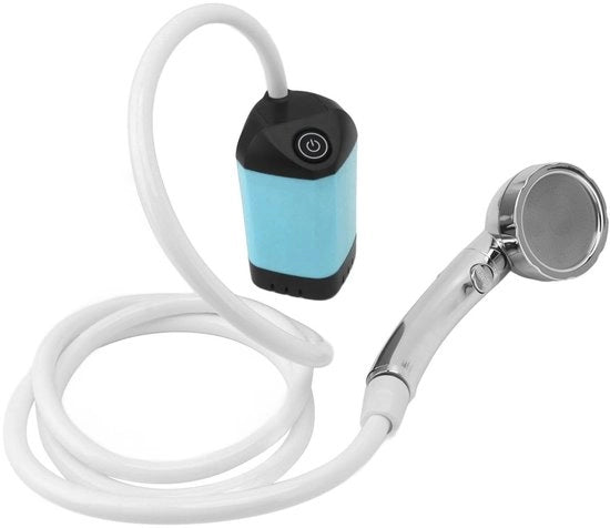 Doccia portatile - Oplaadbaar e manuale - Blu - Regolazione di velocità adattabile - Adatto per campeggio e viaggi