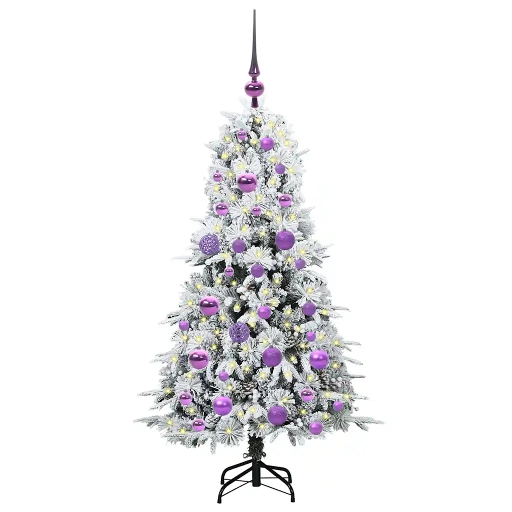 Albero di Natale | Decorazioni natalizie Artificiale con Rami Pieghevoli Bianco 120 cm