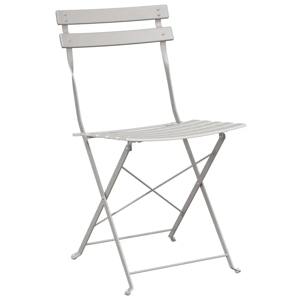 Sedia Pieghevole da Giardino 2 pcs Beige 42 x 46 x 82cm Metallo 42002959