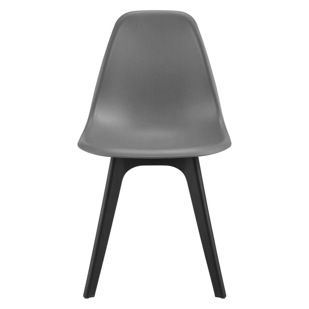 Set Brevik di 2 Sedie da Sala Pranzo in Plastica - Grigio / Nero [en.casa]