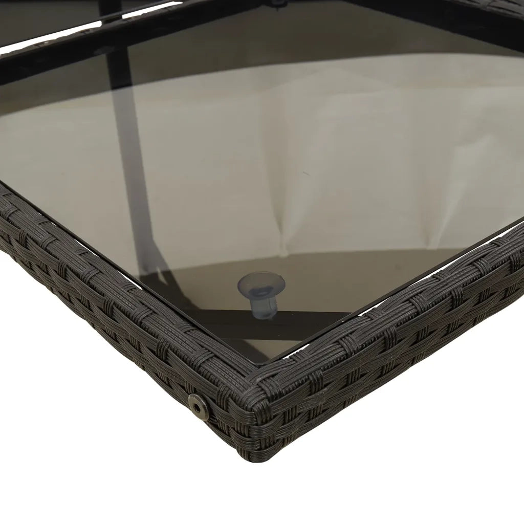 Set da Pranzo da Giardino 13pz con Cuscini Nero in Polyrattan 3277746