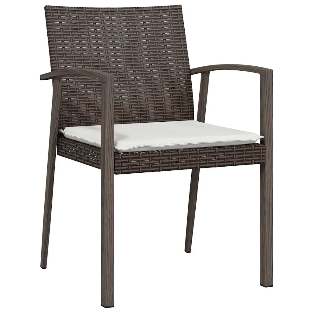 Set da Pranzo per Giardino 5 pcs Marrone e Nero Rattan in PE 3379060