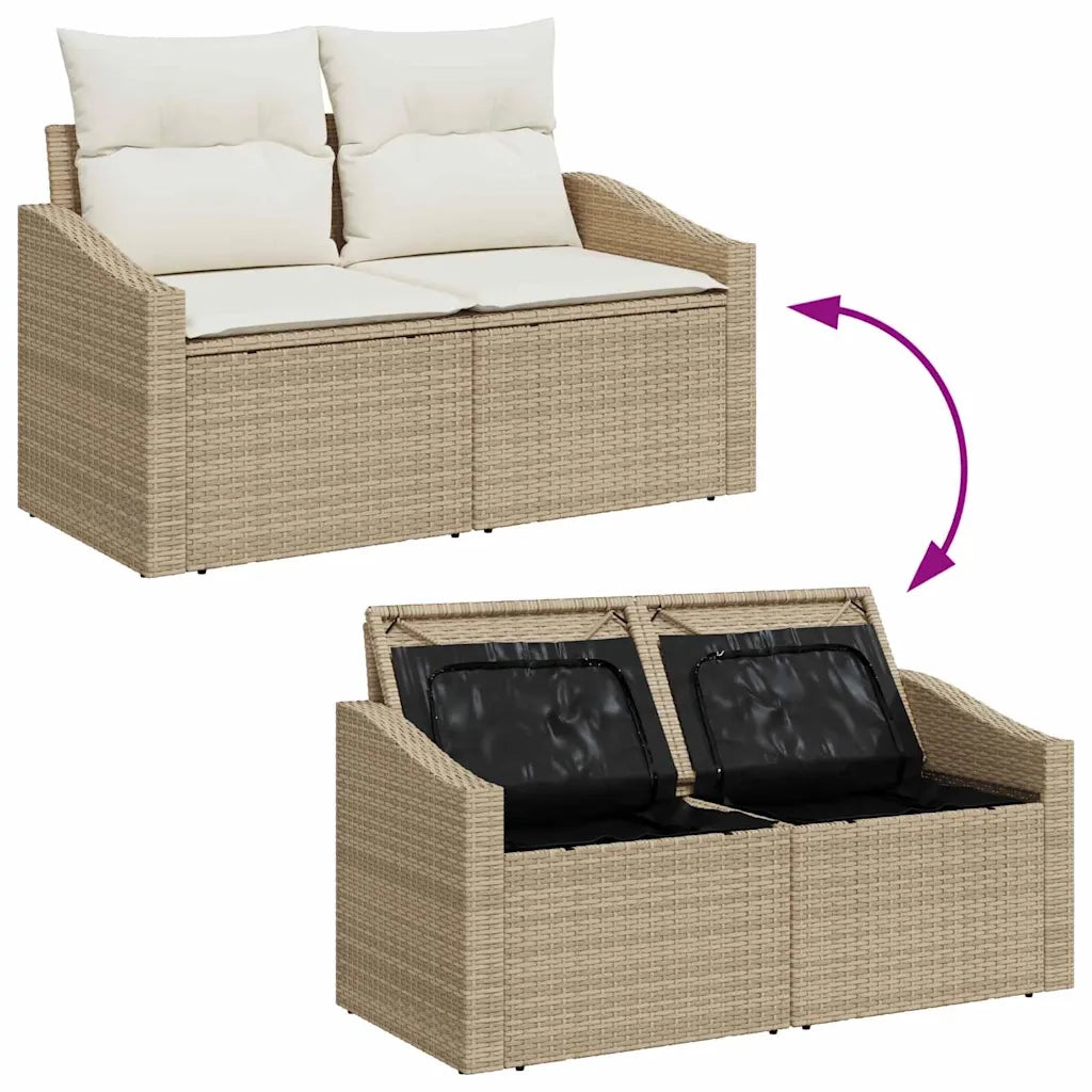 Set di divani con cuscino 5 pcs Beige e Crema polyrattan 3355260