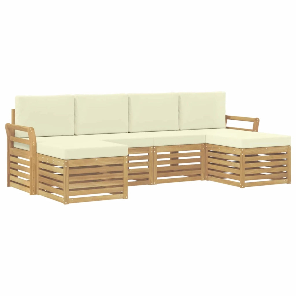 Set di divani da esterno 6 pcs Bianco e Crema 3392275