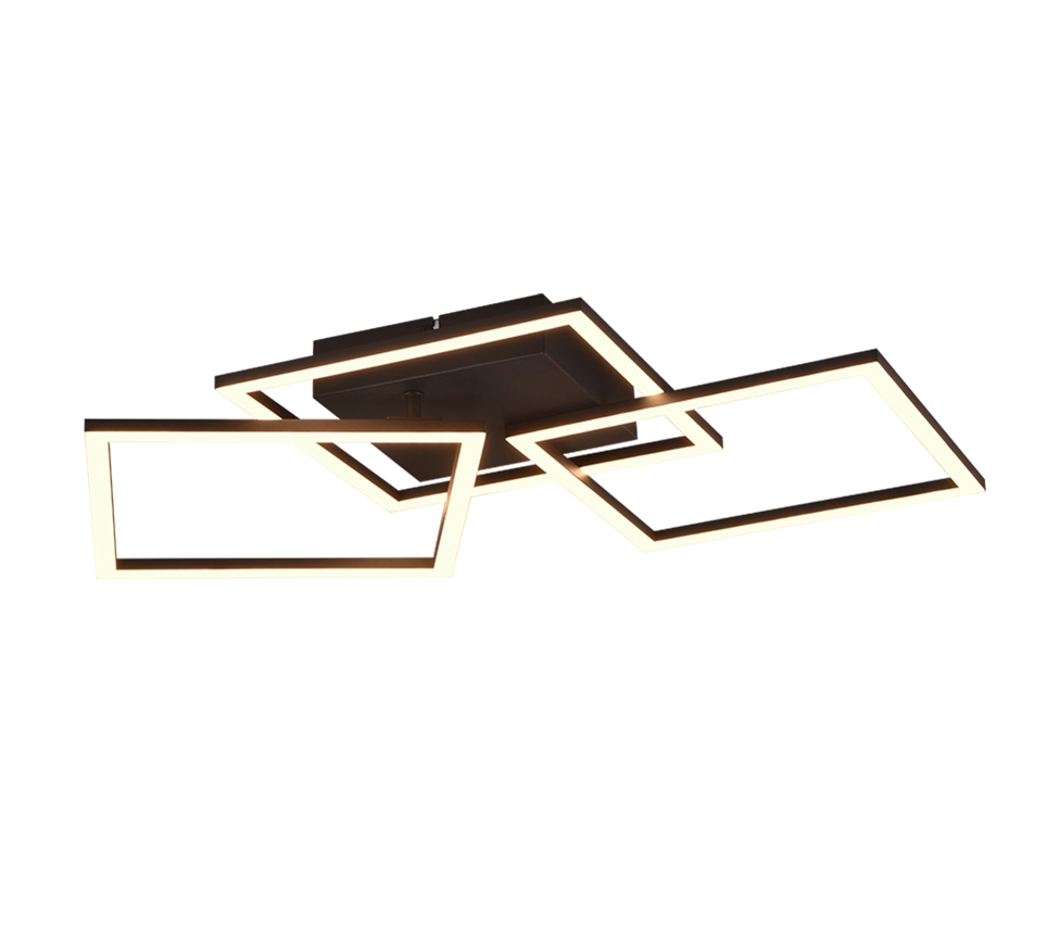 Plafoniera LED, metallo, nero opaco, 74,5x7x35,2 cm, Trail