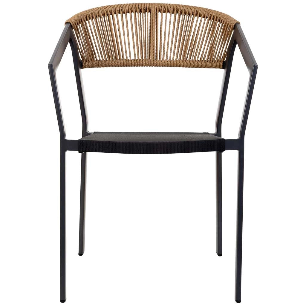 Sedia in alluminio nero 57x62x78