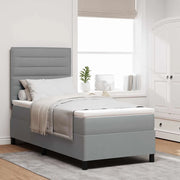Letto a molle con materasso Grigio chiaro 80 x 200 cm Tessuto