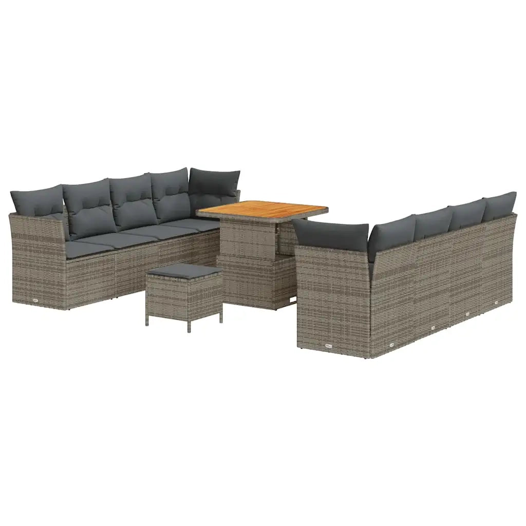 Set Divano da Giardino con cuscino 11 pcs Grigio 3363408
