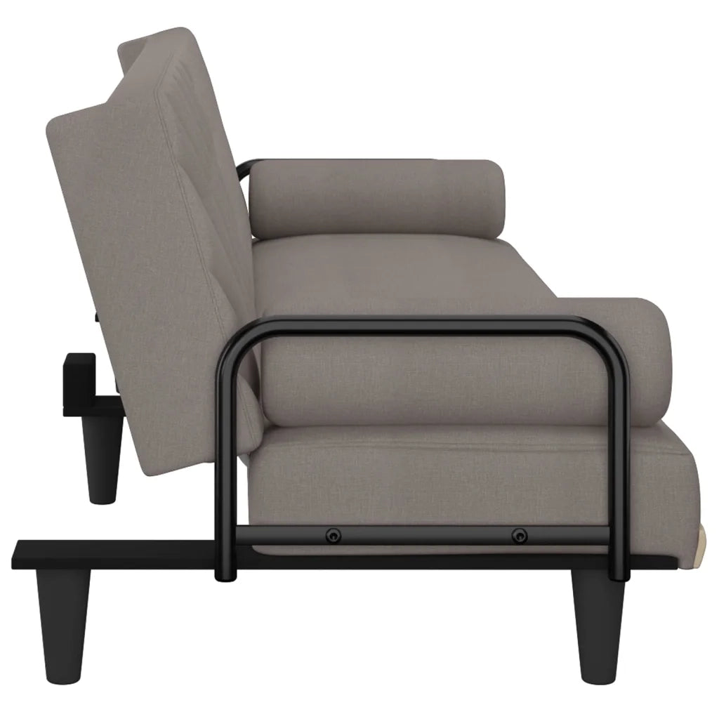 Divano Letto con Braccioli Tortora in Tessuto 351936