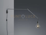 LINE APPLIQUE DECORATIVA CON PORTALAMPADA NERA ORIENTABILE E SNODABILE LUNGHEZZA MASSIMA 150CM 1 LUCE ATTACCO E27 NON INCLUSA