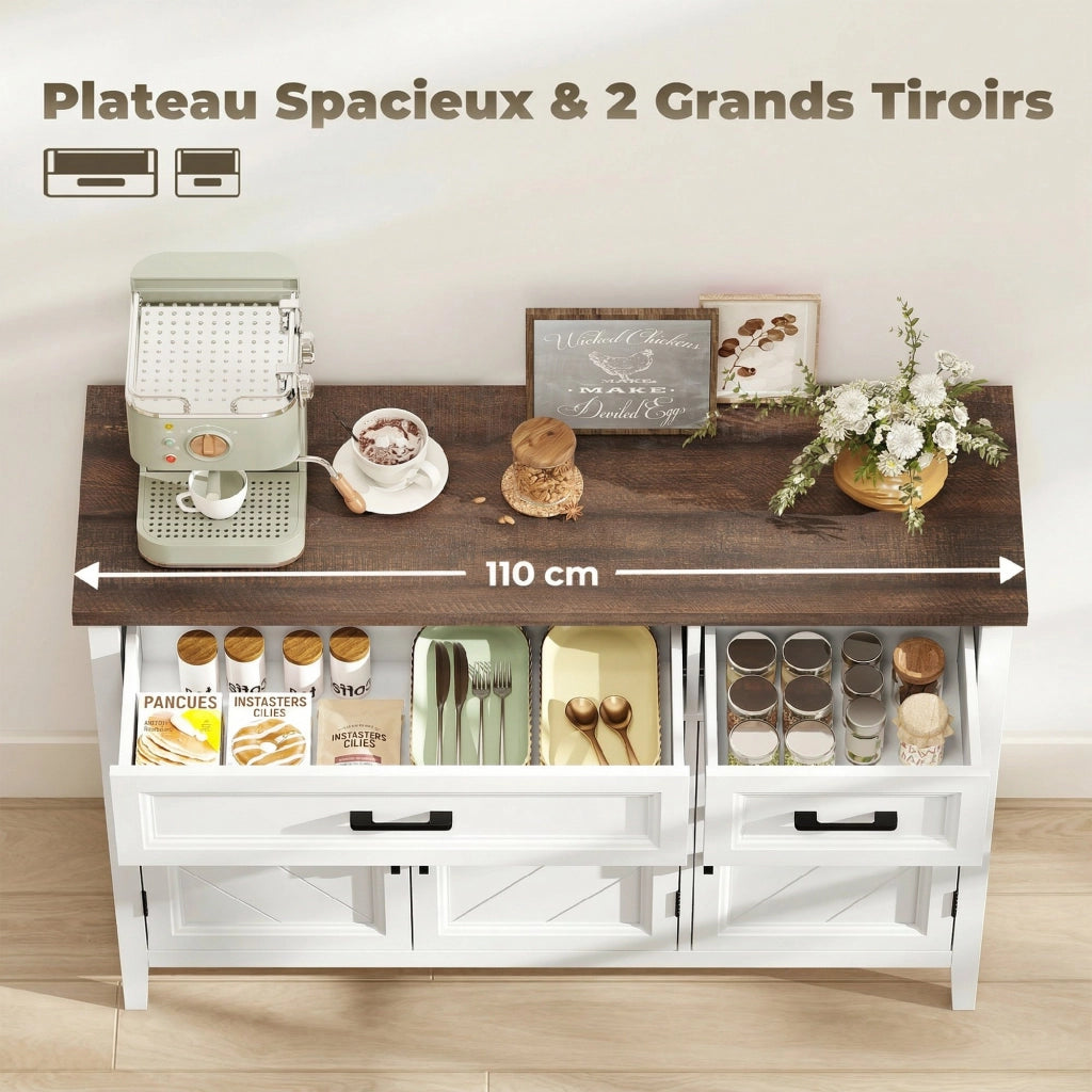 Credenza ¨C Minimal ¨C Bianco 110x35x80,5 cm
