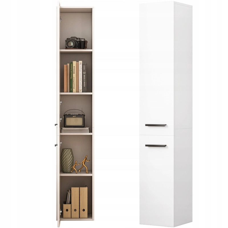 Libreria Alta Bianca 174 cm Ideale per Spazi Ridotti