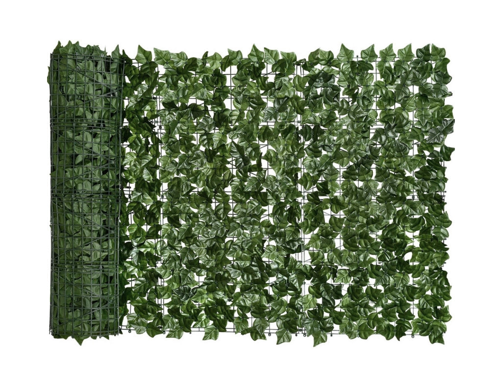 Siepe Artificiale Edera Finta Sempreverde Sintetica Anticaduta Frangivista Frangivento Ringhiera Terrazzo Balcone Giardino diverse Misure - Verde - 1.5x3Mt