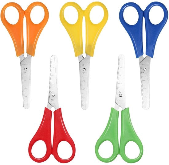Set di forbici per bambini da 5 pezzi in 5 colori